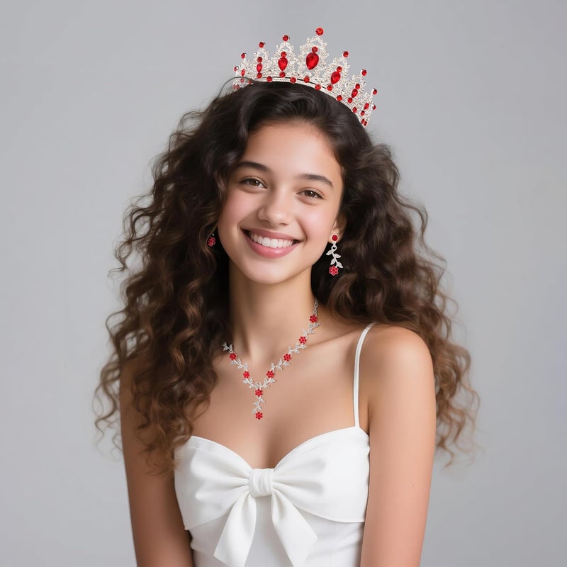 Kamirola Tiaras and Crowns for Women,Tiaras Earrings Necklace, Crystal Bridal Jewelry Set, Costume Party Halloween Prom Pageant Jewelry for Women(TR45) - Image 5